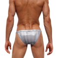 thumbnail image 4 of PEASKJP Mens Bikini Swimwear Solid Swimming Briefs Low Waist Drawstring,Gray M, 4 of 4