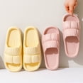 thumbnail image 3 of Pink Season 1 Pair Flip Flops Soft Sole Anti-slip Flat Heel Thick Platform Quick Dry Daily Wear Summer Women Super Light Cloud Slippers Home Supplies, 3 of 8
