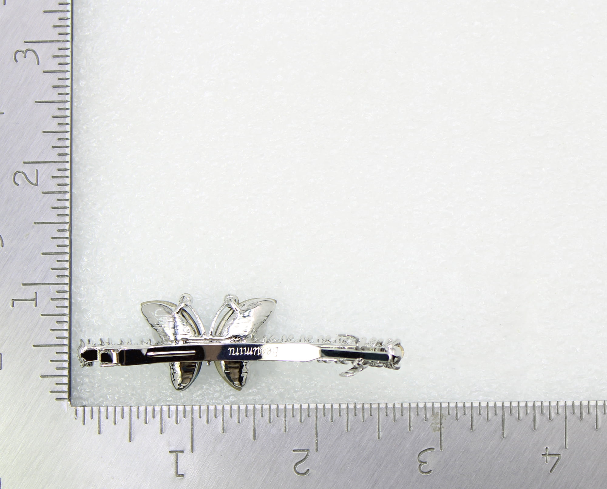 Faship Navy Blue Rhinestone Crystal Butterfly Hair Barrette Clip
