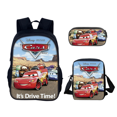 thumbnail image 3 of Mochila de Disney McQueen de 3 piezas para niños, bolsas escolares para coche 95, bolsa de viaje de gran capacidad, bolsa para libros de Cosplay, suministros escolares, regalo, 3 of 5