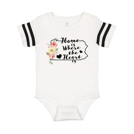 

Inktastic Pennsylvania Home is Where the Heart is with Watercolor Gift Baby Boy or Baby Girl Bodysuit