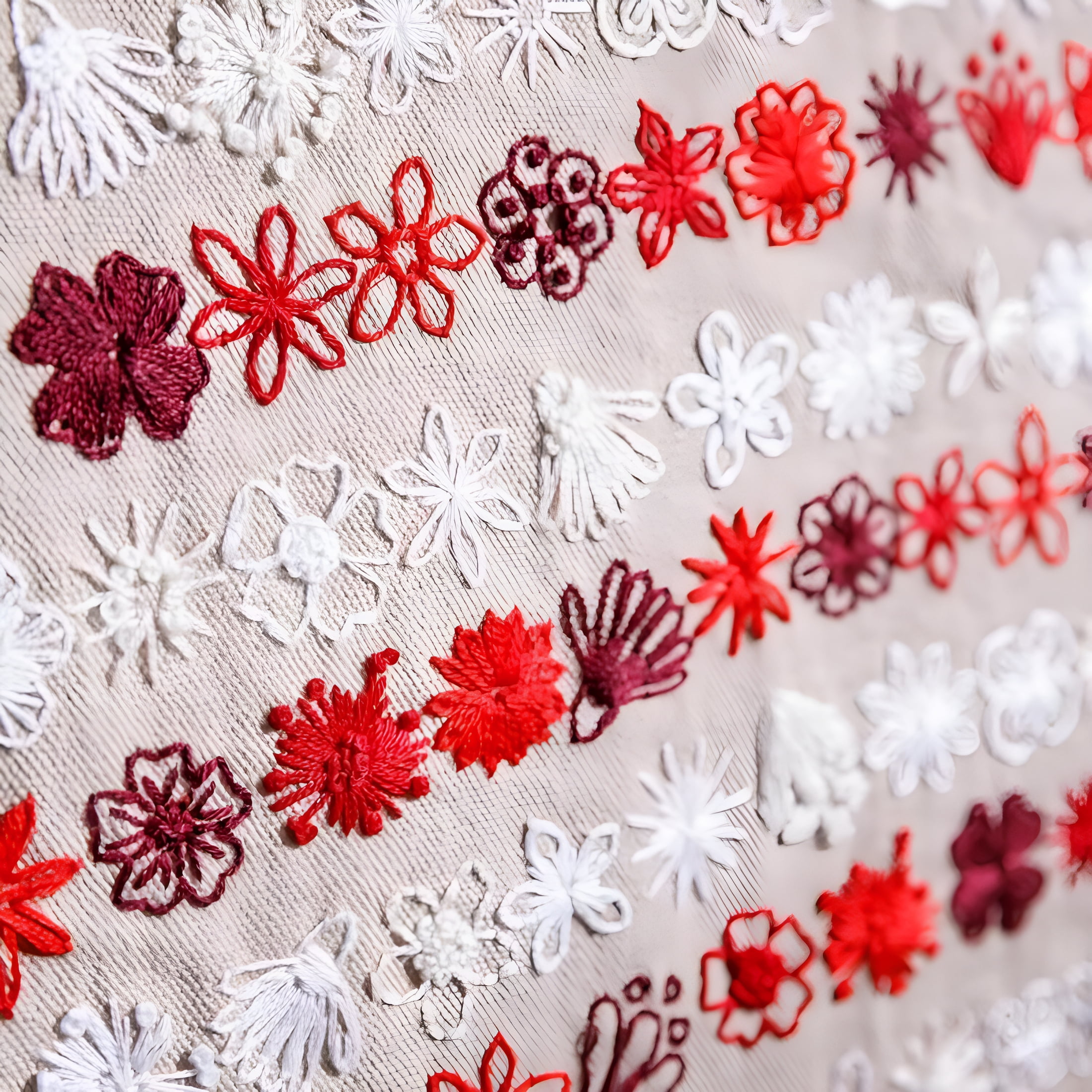 TUWAFE 2026 New Red,White Bloom Embroidery Kit,Us 250Th Anniversary Cross Stitch Kit,365-Day Floral American Flag Needlework Set,Full Range of Embroidery Starter Kits for Beginners Adults
