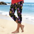 thumbnail image 2 of felwors Tummy Control Workout Capris Leggings for Women High Waist Athletic Yoga Pants with Pockets Gym Running Hiking Purple for Size S, 2 of 4