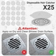 thumbnail image 4 of Pegatinas desechables MACHAO de malla para drenaje de ducha recogedor de pelo Paquete de 25, 4 of 5