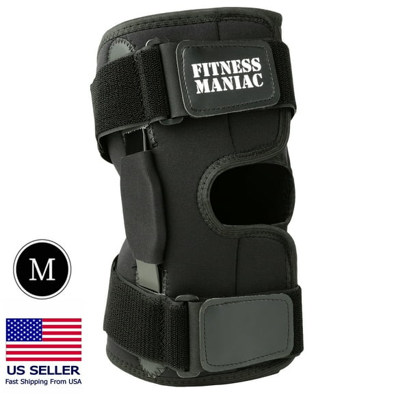 Hinged Knee Brace for Men and Women, Knee Support for Swollen ACL, Medium