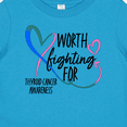 thumbnail image 4 of Inktastic Thyroid Cancer Awareness Pink, Blue, Teal Heart Ribbon Boys or Girls Baby T-Shirt, 4 of 5