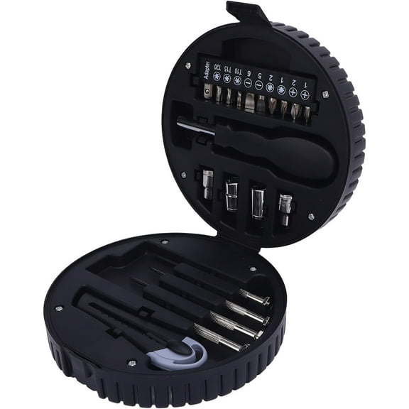 20Pcs Carbon Steel Multifunctional Tire Shaped Tool Set, Covering All Essential Household Tools, Convenient for Home Repair and Maintenance with Storage Box for Home