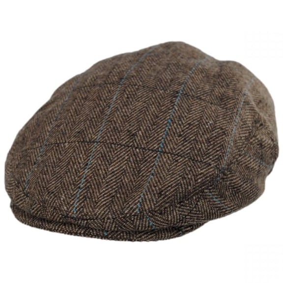 Gibson Herringbone Plaid Wool Blend Ivy Cap - S - Tan
