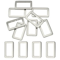 8pcs Metal Flat Rectangle Ring, 26mm(1inch) Metal Rectangular Buckle Rings Square Strap Webbing Loop for Bag Belt Purse DIY Craft, Silver