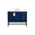 thumbnail image 3 of Elegant Decor Eugene 42" MDF Single Bathroom Vanity with Backsplash in Blue, 3 of 8