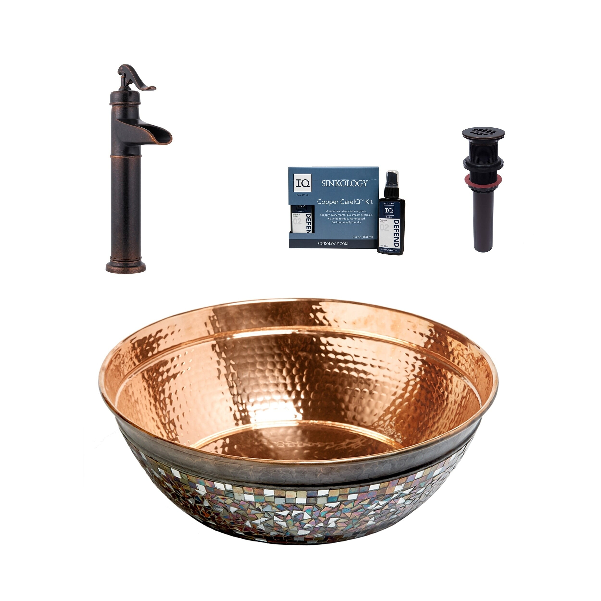 Sinkology Bardeen Metal Circular Vessel Bathroom Sink With Faucet