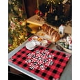 thumbnail image 6 of Christmas Placemats Set of 6, Snowflake Place Mats Red Black Check Buffalo Plaid Placemat Table Decoration for Kitchen Table Dinner Xmas Holiday Party Home Decor Indoor Outdoor 13x19 Inch, 6 of 9