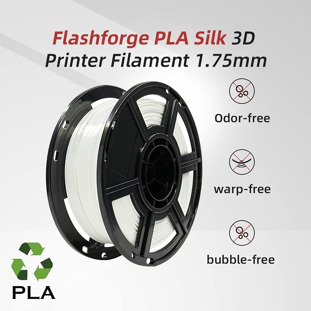 Flashforge Silk PLA Filament 1.75mm, 1KG/2.2lbs Silk PLA 3D Printer Filament, Rainbow Candy