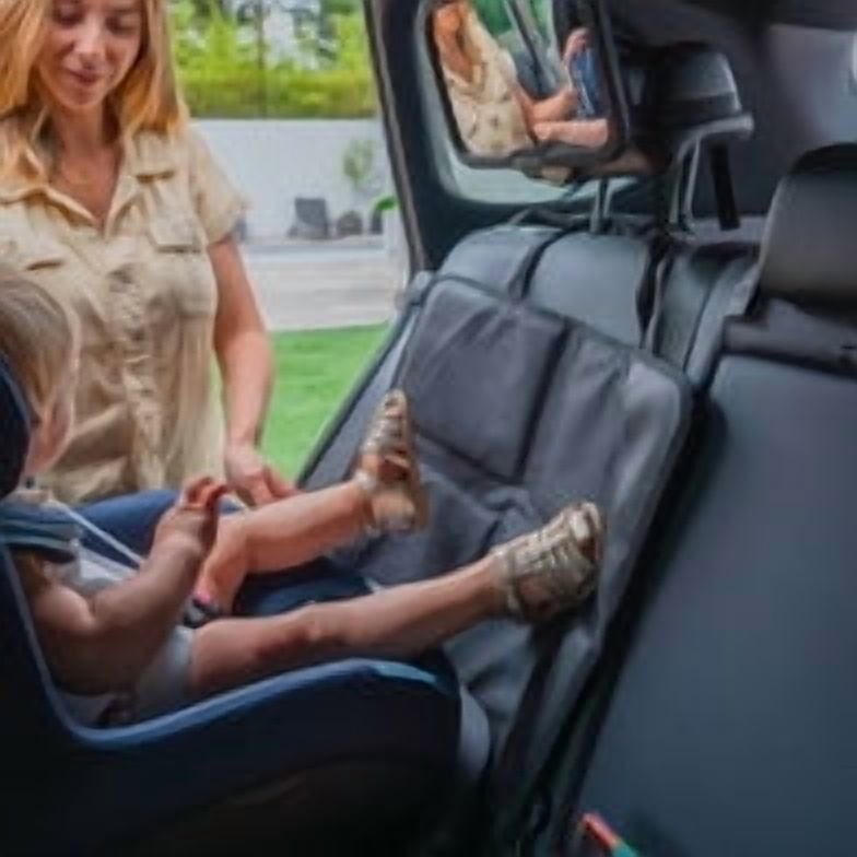 Ezimoov Premium Durable Car Seat Protection, 3 Large Pockets, Organizer, Adjustable Straps