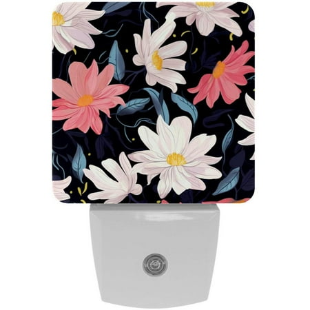 

Minced flower LED Square Night Lights- Modern and Energy Efficient Bedside Lamps for a Soothing Atmosphere - Set of 2