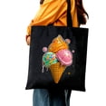 thumbnail image 5 of GOSMITH Shoulder Bag Love Ice-Cream And Playing Basketball Player Gelato Graphic Women's Large Capacity Canvas Tote Bag 14.1x15.7in, 5 of 6