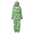 thumbnail image 5 of Odeerbi Christmas Onesie Pajamas for Family Holiday Sleep Jumpsuit Long Sleeve Family Christmas Pajamas Matching Sets Mom Fashion Lattice Print Plush Jumpsuit Sleepwear PJs Set Green, 5 of 6