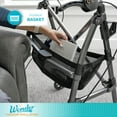 thumbnail image 6 of Stander Wonder Indoor Rollator with Tray and Basket, Lightweight Folding Mobility Rolling Walker for Seniors and Adults, Narrow Walker with 6-inch Wheels, Locking Brakes, Black Walnut, 6 of 7