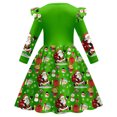 thumbnail image 4 of XEGLSBU Girls Dresses Size 12-14 Child Xmas Girls Dresses Party Dance Kids Christmas Princess Dress Fall Dresses Long Casual Green-B Size 5-6 Years, 4 of 4