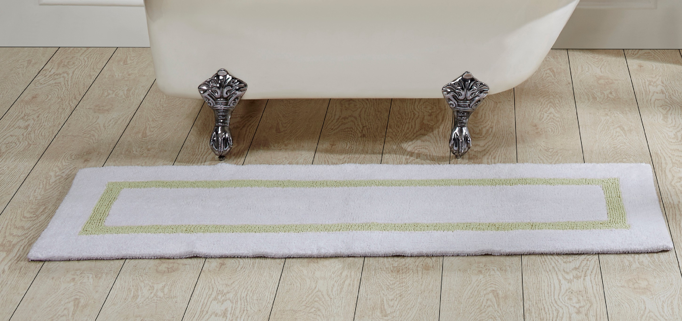 Better Trends Hotel Collection Bath Rug 20" X 60" White & Sage