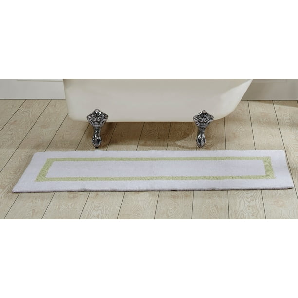 Better Trends Hotel Collection Bath Rug 20" X 60" White & Sage