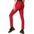 thumbnail image 2 of Made by Johnny Women's Casual Leggings Stretchy Work Ankle Pants Office Slacks with Pocket M RED, 2 of 6