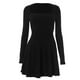 thumbnail image 5 of Mini vestido de mujer con cuello cuadrado y bajo con volantes - Corsé de manga larga con fruncido en la cintura, doble tejido, para fiestas y discotecas, tallas S-XL, 5 of 6