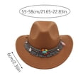 thumbnail image 3 of SRZYMJ Women's Felt Fedora Hat Wide Brim Panama Hats with Tassel, 3 of 3