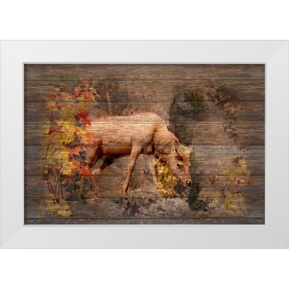 Murdock, Ramona 14x11 White Modern Wood Framed Museum Art Print Titled - Deer in Paradise