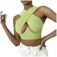 thumbnail image 1 of Gibobby Tops Top Crop Chaleco Halter Out Crisscross Cut Solid Tank Wrap Mujer Blusa de mujer(Verde de menta,G), 1 of 5