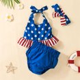 thumbnail image 3 of Ruyang Baby Girls Independence Day Bikini Swimsuits Toddler American Flag Tank Top 𝐓riangle Bottoms Kids 3 Pcs 4th of July Set, 3 of 8