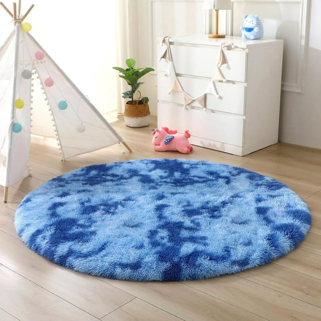 Round Rugs ft for Play Room Ultra Soft Circle Rug for Bedroom ft Fluffy Kids Carpet; Thick Backing Long Pile Shag Carpet Fuzzy Shaggy , round area rug