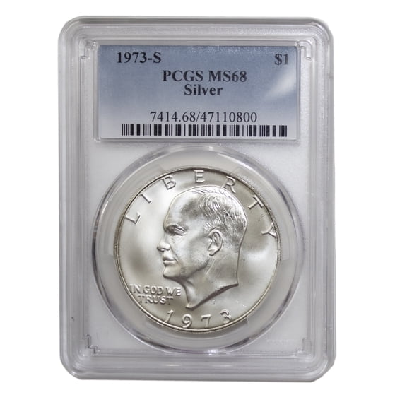 1973 Silver Eisenhower Dollar PCGS MS68 Graded Coin