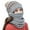 Gray, variant on Korean Style Knitted Balaclava Set, Winter Hat with Face Mask and Scarf for Women, 3-in-1 Fashion Beanie for Daily Wear, Fall Winter Cold Weather Outfit and Casual Style
