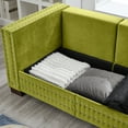 thumbnail image 5 of 3 Seaters Chesterfield Sofa, Velvet Upholstered Couch with Nailhead Trim and Pillows for Living Room Office Apartment, 5 of 11