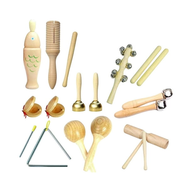Instrumentos musicales de percusión Montessori perfecl conjunto educativo de madera