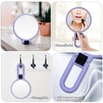 thumbnail image 4 of Portable Double Folding Handheld Beauty | Round Design 15X Magnification Makeup Perfect For Delicate Makeup Adjustment And Detail Modification Anytime,Purple Beauty Mirror, 4 of 6