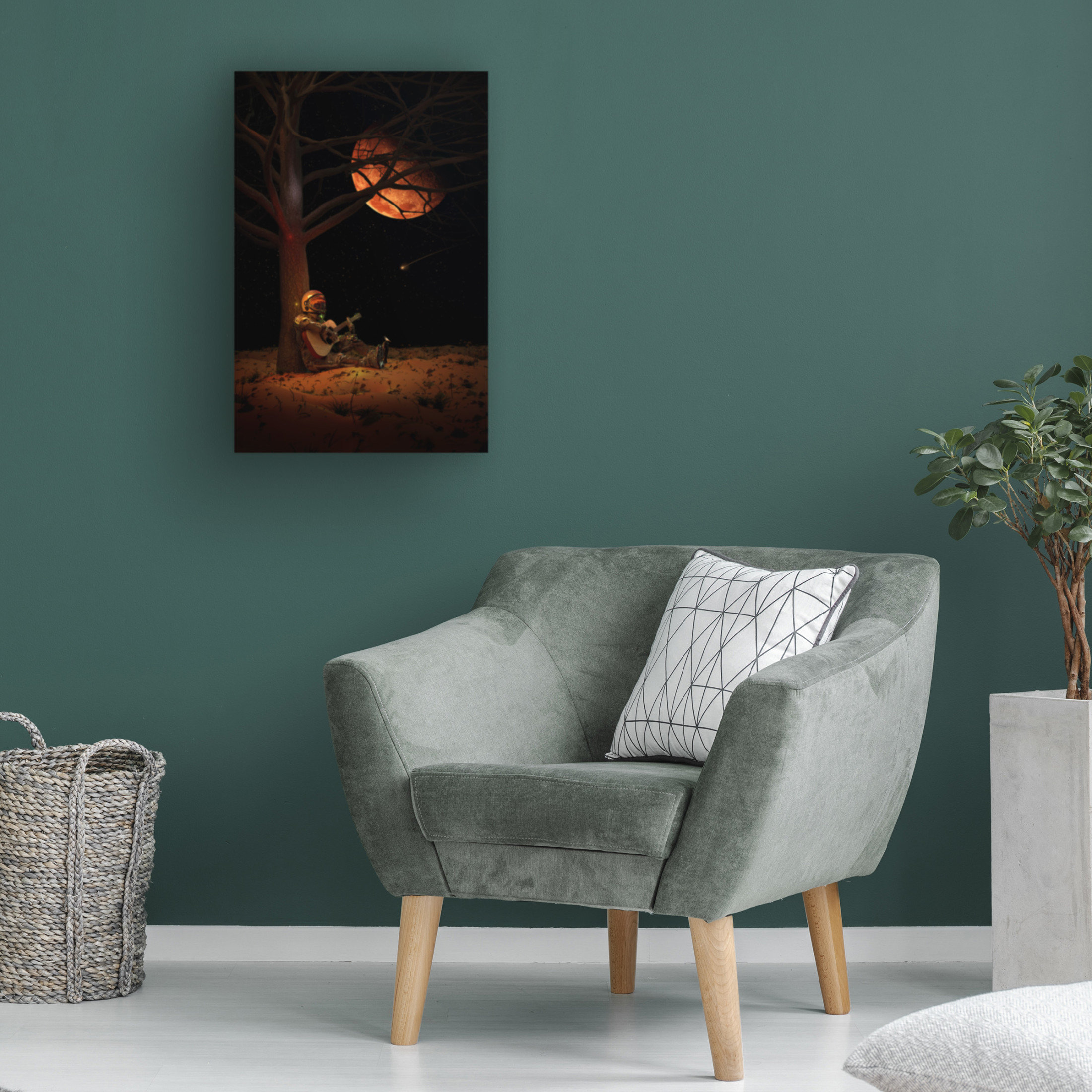Canvas Wall Art - Francis Minoza 'Moonlight Jam' Wall Art for Living Room, Bedroom, or Office D?cor by Trademark Fine Art - 30 x 47 Inches
