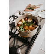 Thyme & Table 12-Piece Ceramic Non-Stick Granite Collection Cookware Set, Non-Toxic Pots and Pans Set - Taupe & Gold