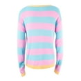 thumbnail image 5 of zaveiop Womens Striped Sweaters Long Sleeve Cable Knitted Color Block Casual Loose Lightweight Oversized Sweaters Pullover (Z2-Pink, M), 5 of 8