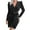 Black, variant on Fesfesfes Women Gowns Puff Sleeve Sexy Velvet Hip Dress Party Small Dress Dress Long Sleeve V-Neck Dress Clothes Sale