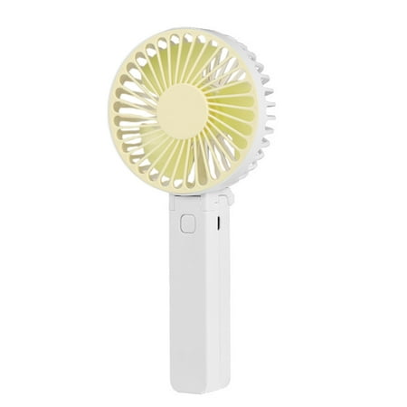 

Mini Portable Fan Dual Motors Powerful Handheld Fan Small Desk Fan with Base Lightweight USB Rechargeable Fan for Stylish Girl Women Men Indoor Outdoor yellow