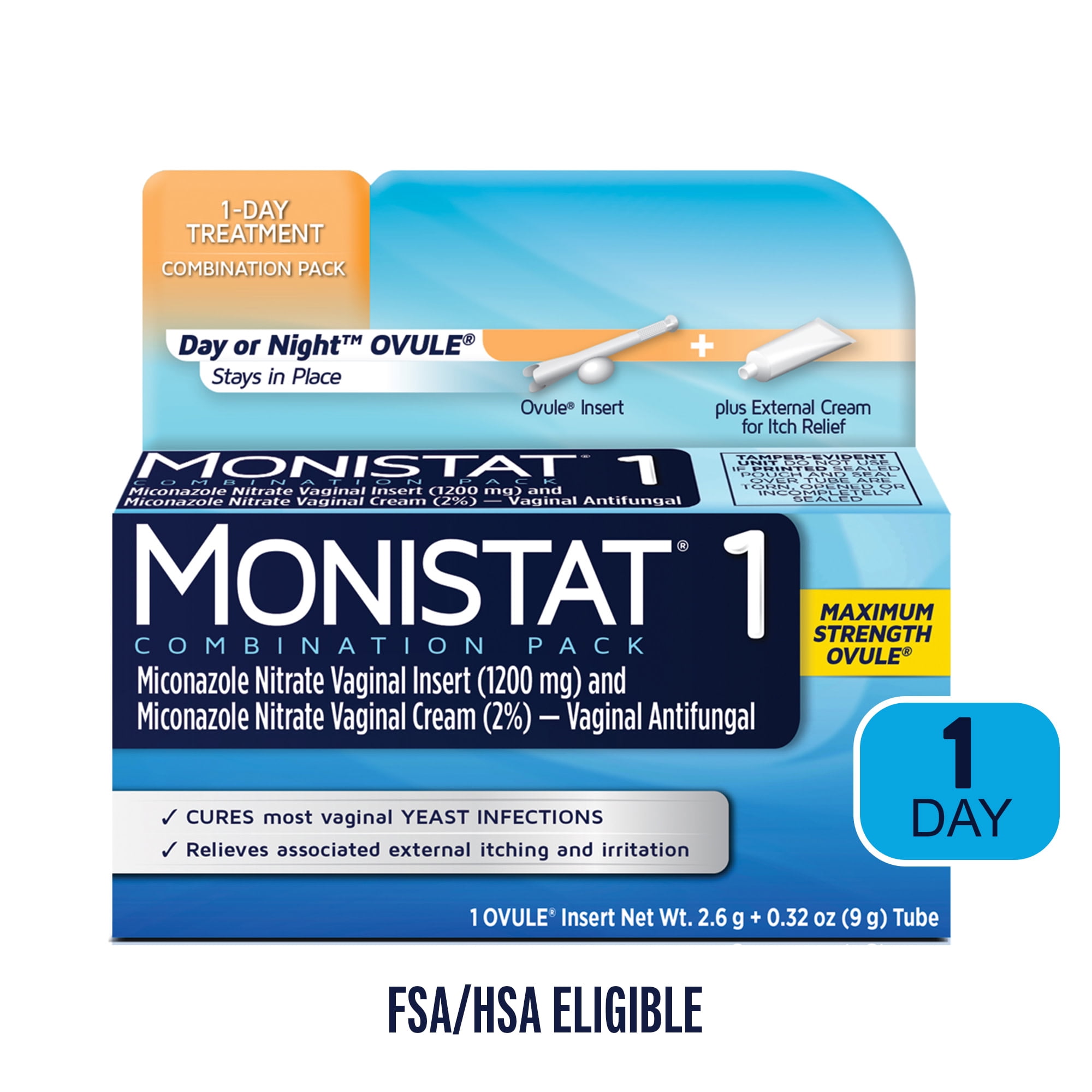 Monistat 1 Day Yeast Infection Treatment Ovule Itch Cream Combination Pack Walmart