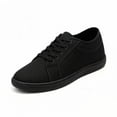 thumbnail image 6 of Pandaie Women's Men's Retro Fashion Sneakers Casual Walking Running Canvas Shoes Non Slip Workout Lace up Tennis Flats Black,6, 6 of 7