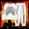 thumbnail image 6 of Yuncity Girls Pajamas Halloween Printed Hand Drawn Long Sleeve Sleepwear Loungewear 2 Piece Outfit For Daily Lounging Size 3-4 Years White, 6 of 8