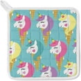 thumbnail image 3 of Polyester Insulation Kitchen Oven Mitts Potholder Apron 3Pcs Set Unicorn Pattern Non Slip Heat Resistant Gloves for Baking Cooking BBQ, 3 of 7