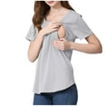 thumbnail image 2 of Jamicy Pregnancy Tops for Summer Women's Solid Color Nursing Clothes Short Sleeved T-Shirts for Pregnant Women Nursing Clothes Plus Size, 2 of 6