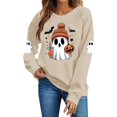 thumbnail image 6 of VKOYWKM Fall Halloween Sweatshirts for Women Ghost Graphic Sweatshirts Oversized Long Sleeve Crew Neck Pullover Holiday Party Sweatshirt, 6 of 6
