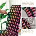 thumbnail image 5 of Yayeee 2 Pack Dining Chair Covers Stretch Parson Chairs Slipcovers Seat Protector, Pink Block Pattern, 5 of 6