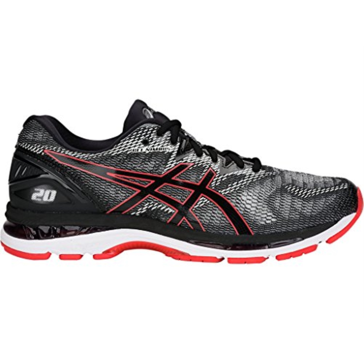 gel-nimbus 20 men's running shoe, black/red alert, 10 d(m) us - Walmart.com